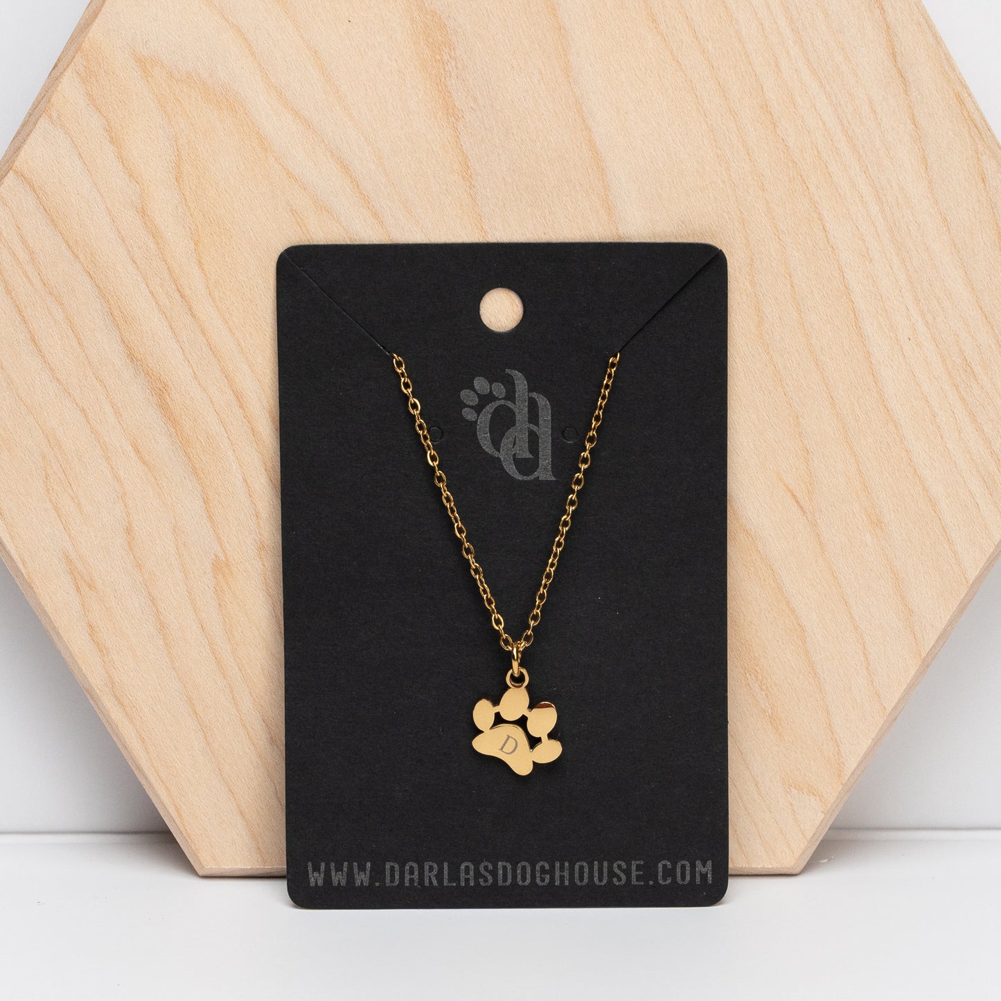 Paw Print Initial Necklace