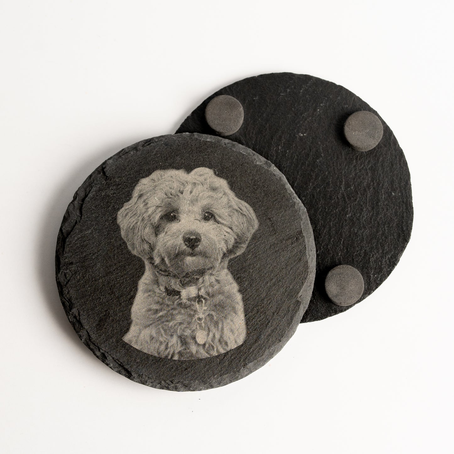Pet Photo Slate Coaster - Round