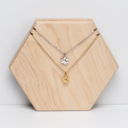 Paw Print Initial Necklace