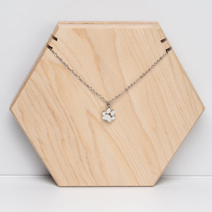 Paw Print Initial Necklace