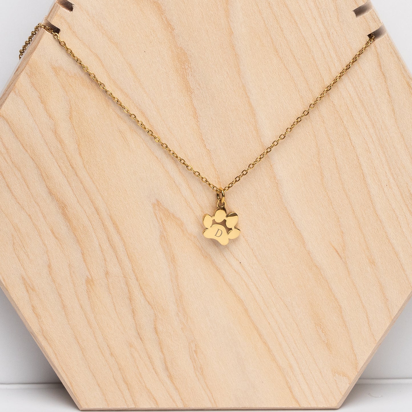 Paw Print Initial Necklace