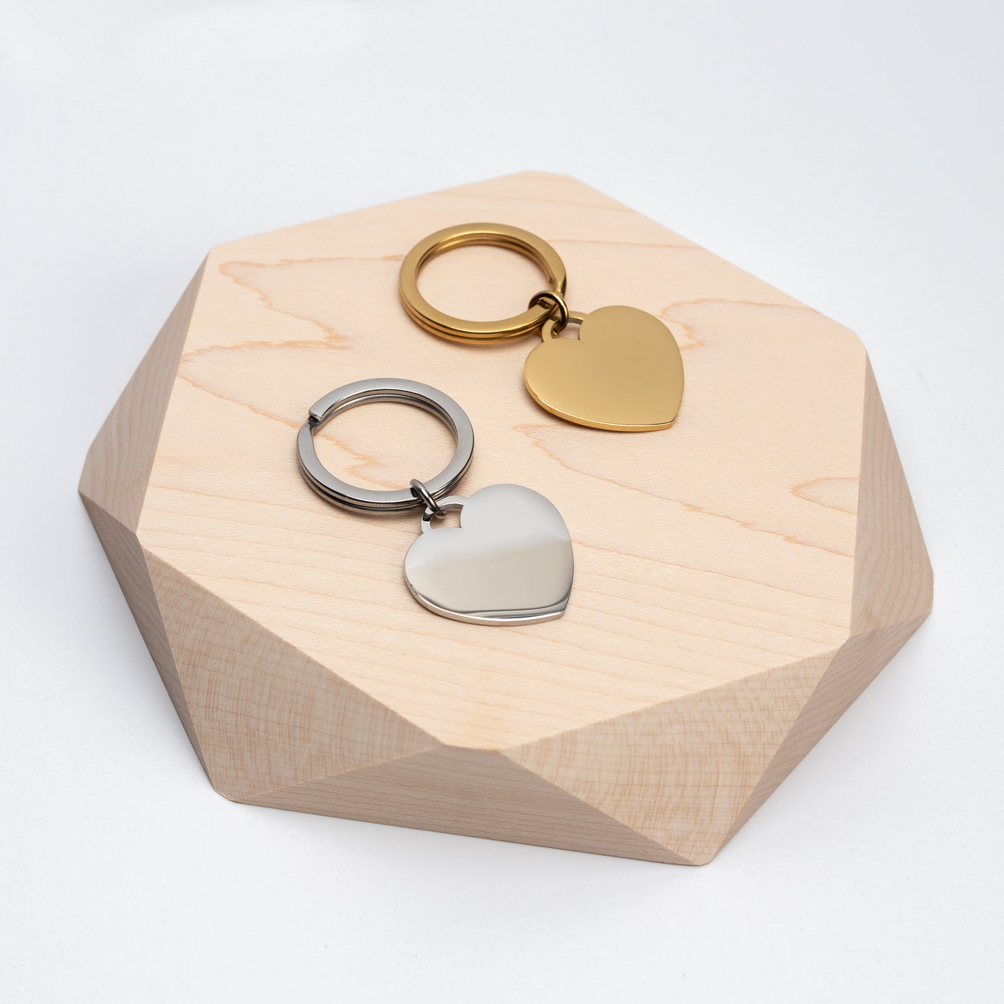 Pet Photo or Paw Print Heart Keychain