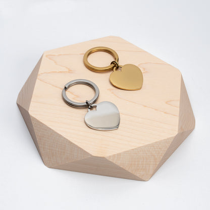 Pet Photo or Paw Print Heart Keychain