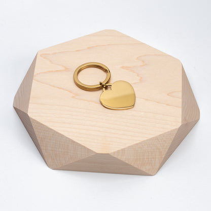 Pet Photo or Paw Print Heart Keychain