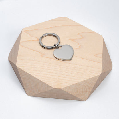 Pet Photo or Paw Print Heart Keychain