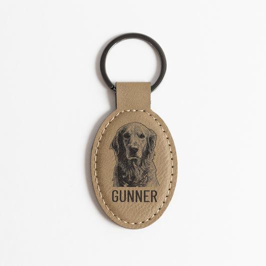 Custom Pet Photo Keychain - Oval