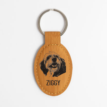 Custom Pet Photo Keychain - Oval