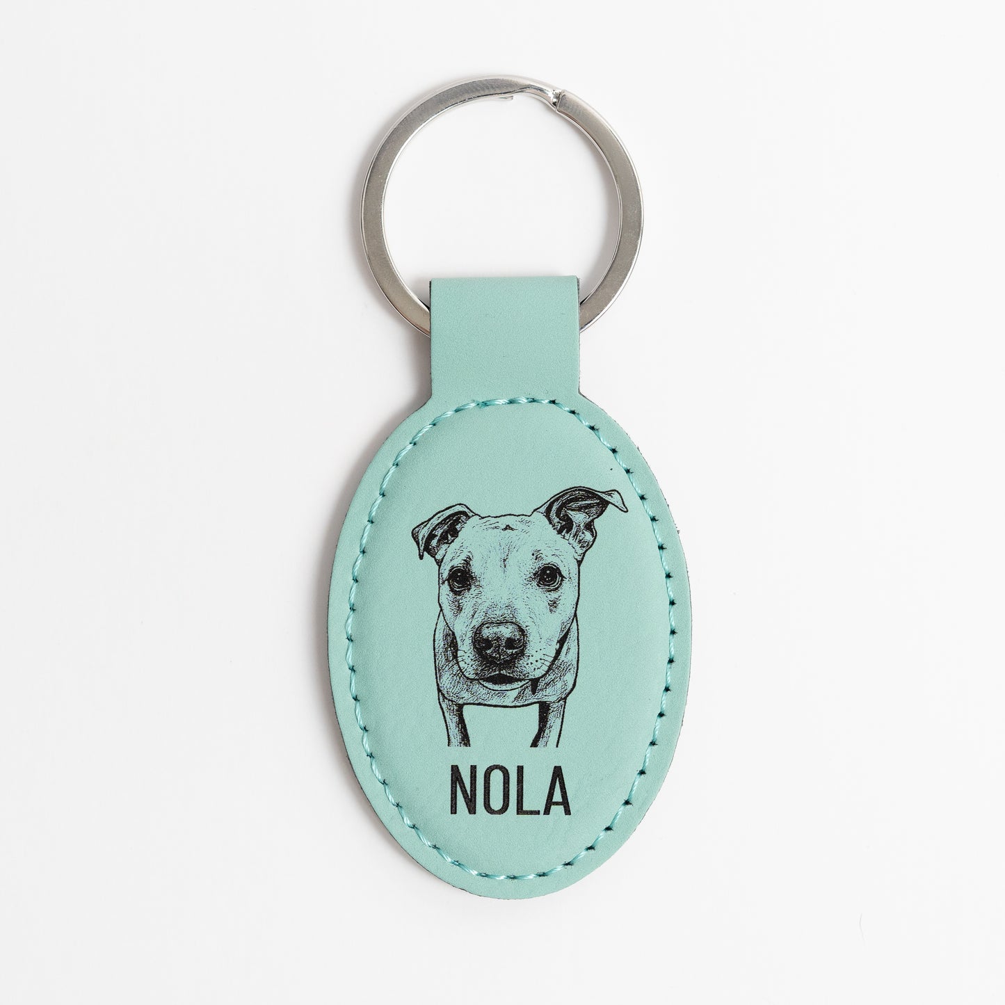 Custom Pet Photo Keychain - Oval