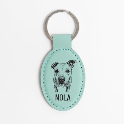 Custom Pet Photo Keychain - Oval