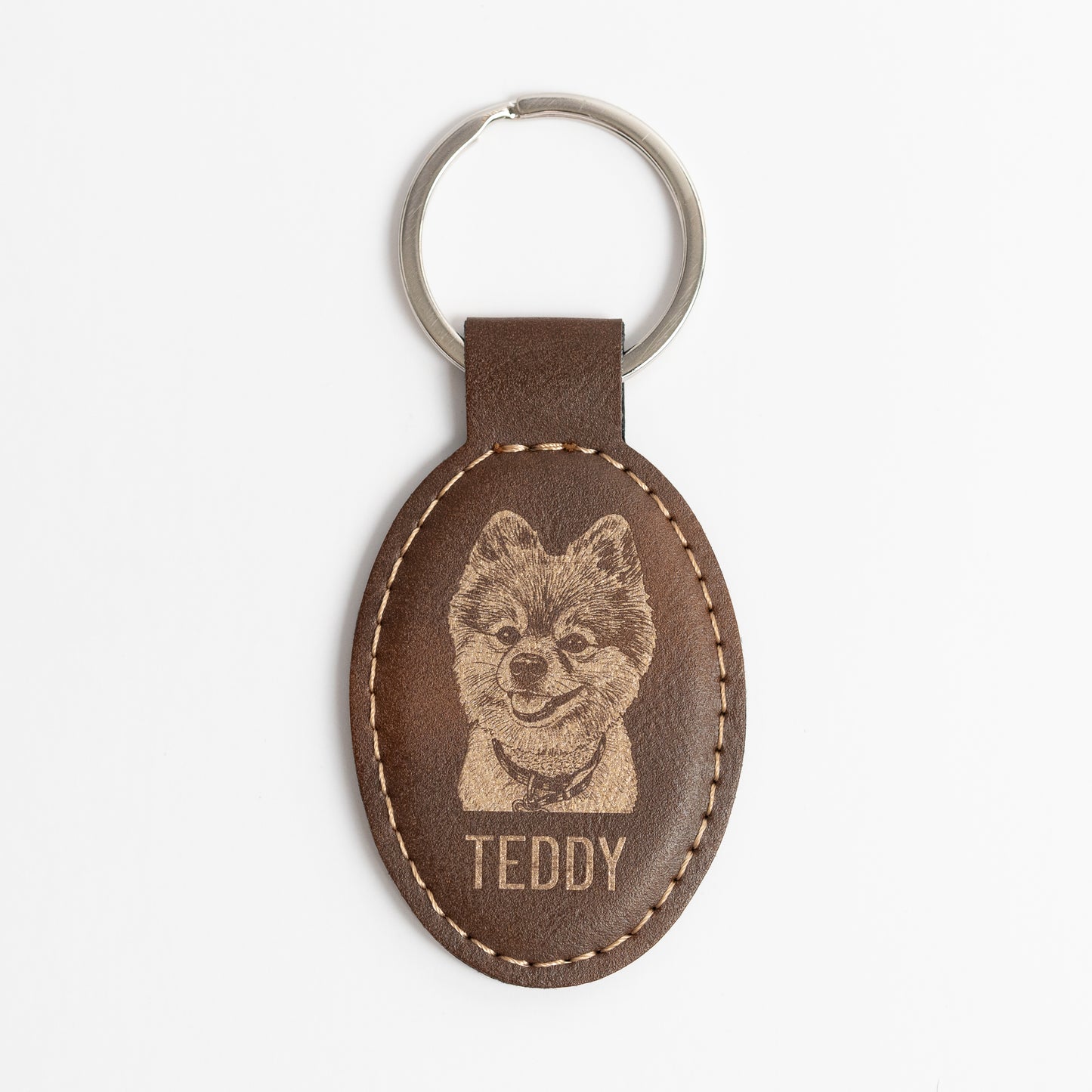Custom Pet Photo Keychain - Oval