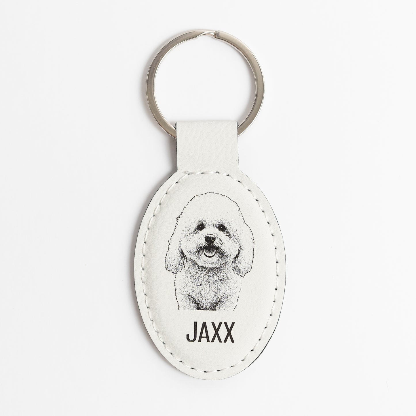 Custom Pet Photo Keychain - Oval