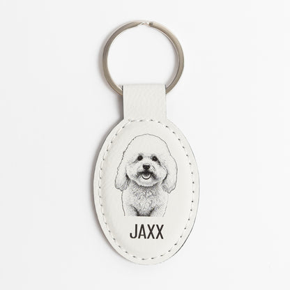 Custom Pet Photo Keychain - Oval