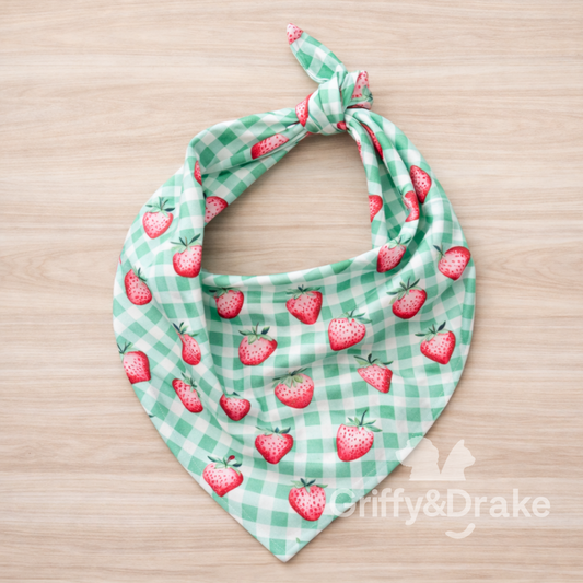 Griffy & Drake Bandana - Strawberry Picnic