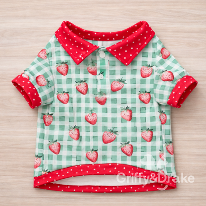 Griffy & Drake Collar Shirt - Strawberry Picnic