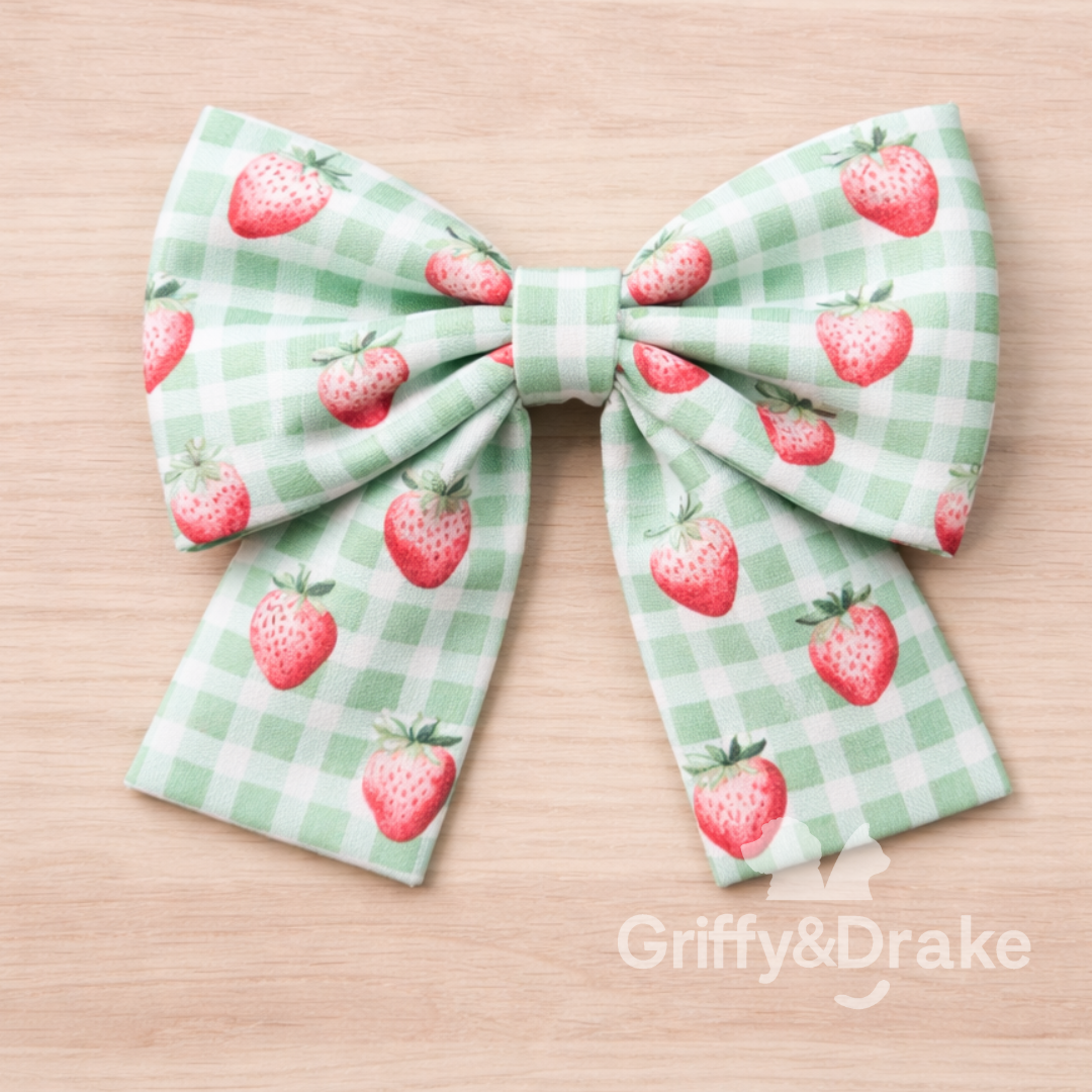 Griffy & Drake Sailor Bow - Strawberry Picnic