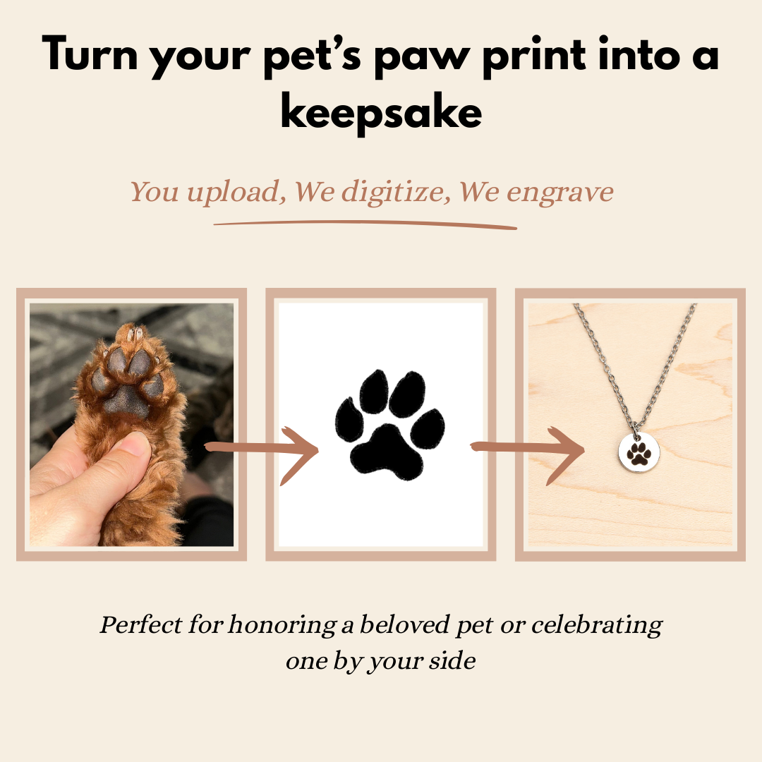 Real Paw Print Necklace