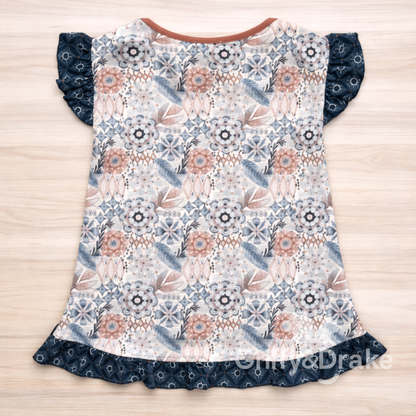 Griffy & Drake Ruffle Shirt - Sandstone Bloom