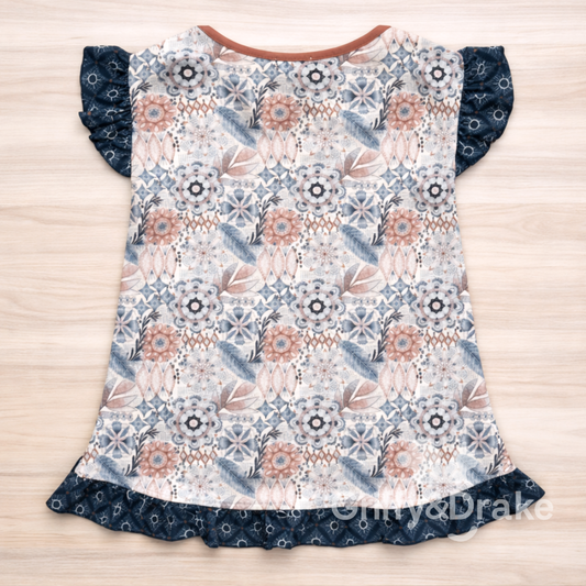 Griffy & Drake Ruffle Shirt - Sandstone Bloom